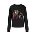 thumbnail image 5 of Womens Valentines Day Tops Leopard Buffalo Plaid Heart Graphic Sweatshirts Crewneck Pullover Tops, 5 of 8