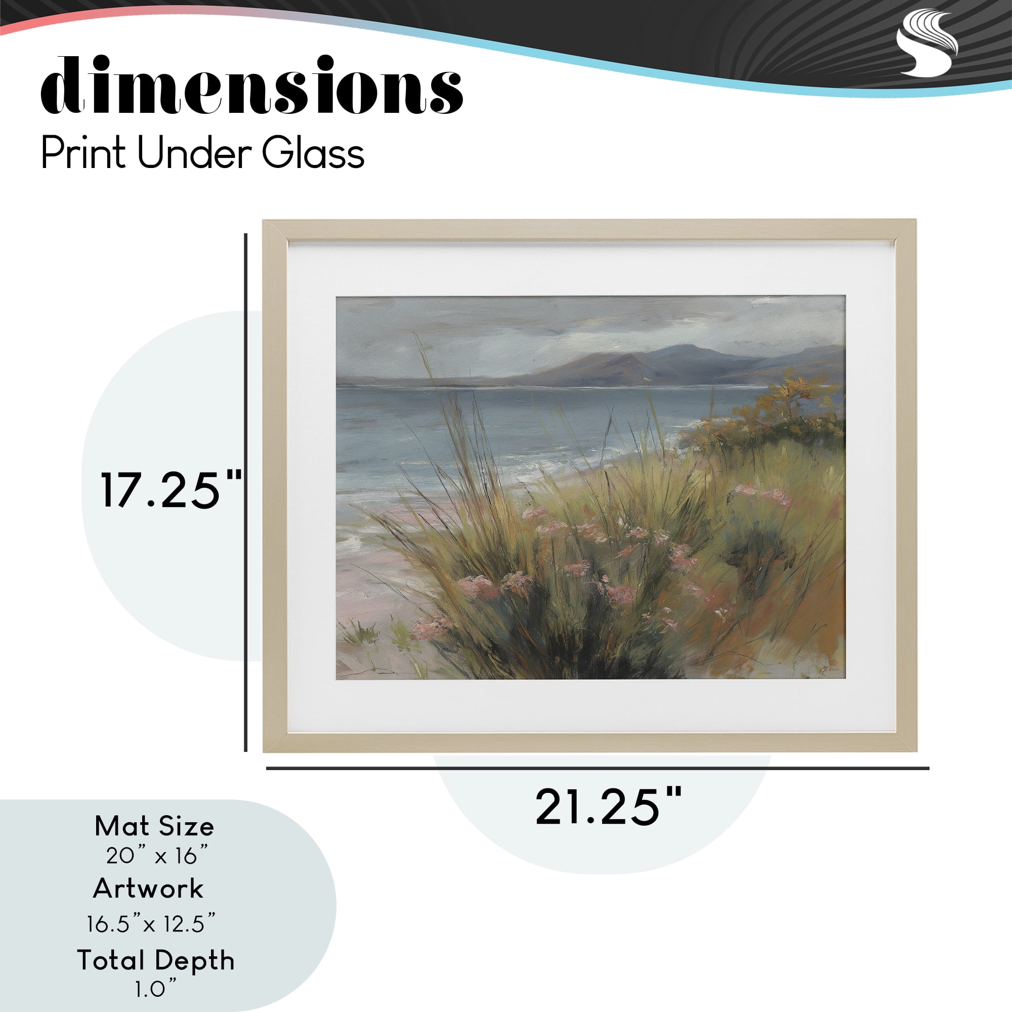 Stupell Industries The Green Valley Beach Birch Framed Print Under Glass, design by Svetlana Aleynikova