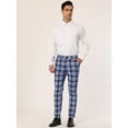 thumbnail image 3 of Unique Bargains Men's Plaid Dress Pants Casual Slim Fit Checkered Business Trousers 38 Navy Blue, 3 of 6
