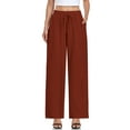 thumbnail image 3 of JuneFish Women's Wide Leg Lounge Pants with Pockets Relaxed Fit Lightweight Pants, 3 of 5