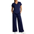 thumbnail image 2 of Cadmus 2-Piece Sets for Women Short Sleeve Tops Wide Leg Pants with Pockets, Navy Blue, M, 2 of 9