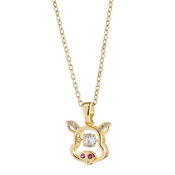 smart necklace female cute little animal titanium steel clavicle chain Hot G9H0