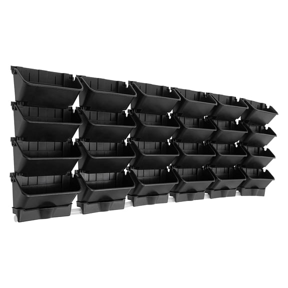 Black Hanging Vertical Wall Planter, 24-planter Hanging Planter, Vertical Garden Planter for Decks, Porches, Balconies, Gardens, Railings, Fences