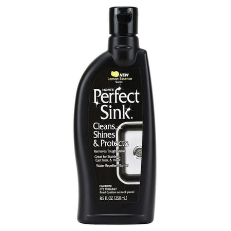 Hope's Perfect Sink Cleaner and Polish, Removes Stains on Stainless Steel, Cast Iron, Porcelain, Etc, 8.5 Fl Oz