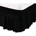 thumbnail image 2 of 600-TC Pima Cotton Universal Wrap Around Bed Skirt Alaska King (108" x 108") Size, Easy Fit 1-PC Bed Skirt Luxury Fabric 3 Sided Coverage 24" Drop Length, Black, 2 of 5