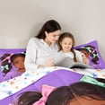 thumbnail image 4 of Castle Fairy Stylish Black Girl Twin Comforter Sets 2pcs,Ribbon Bow Bedding Set,Purple,1 Comforter and 1 Pillowcase, 4 of 6