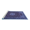 thumbnail image 2 of Ahgly Company Machine Washable Indoor Square Medallion Blue Traditional Area Rugs, 6' Square, 2 of 4