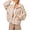 Light Khaki, variant on Women's Rose Checkered Oversized Sherpa Jacket Fuzzy Warm Winter with Pockets