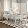thumbnail image 2 of Pemberly Row Farmhouse Metal Full Frame Bed with Side Rails in White, 2 of 8