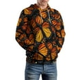 thumbnail image 5 of Monarch Butterfly Pattern 3D Print Hoodie Men Women Autumn Thin Pullover Sweatshirt Vintage Streetwear Tops, 5 of 6