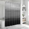 thumbnail image 5 of Black Grey Ombre Shower Curtain Set - Standard 72" x 72" Washable Bathtub Curtain with 12 Hooks, Modern Abstract Art Texture Waterproof Fabric Stall Shower Curtains for Bathroom/Bathtub Décor, 5 of 6