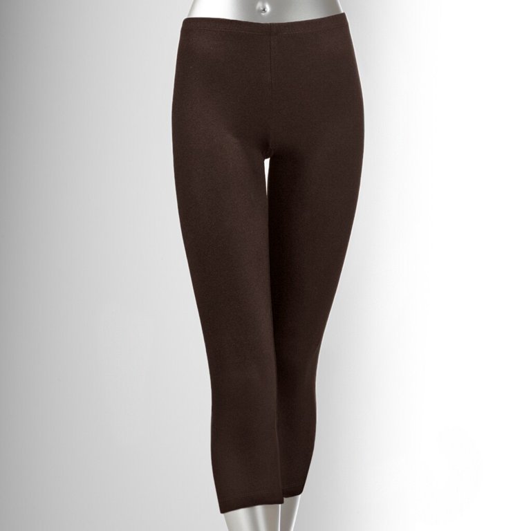 Simply Vera Vera Wang Women's Brown Luxe Cotton Capri Leggings - Size S NWT