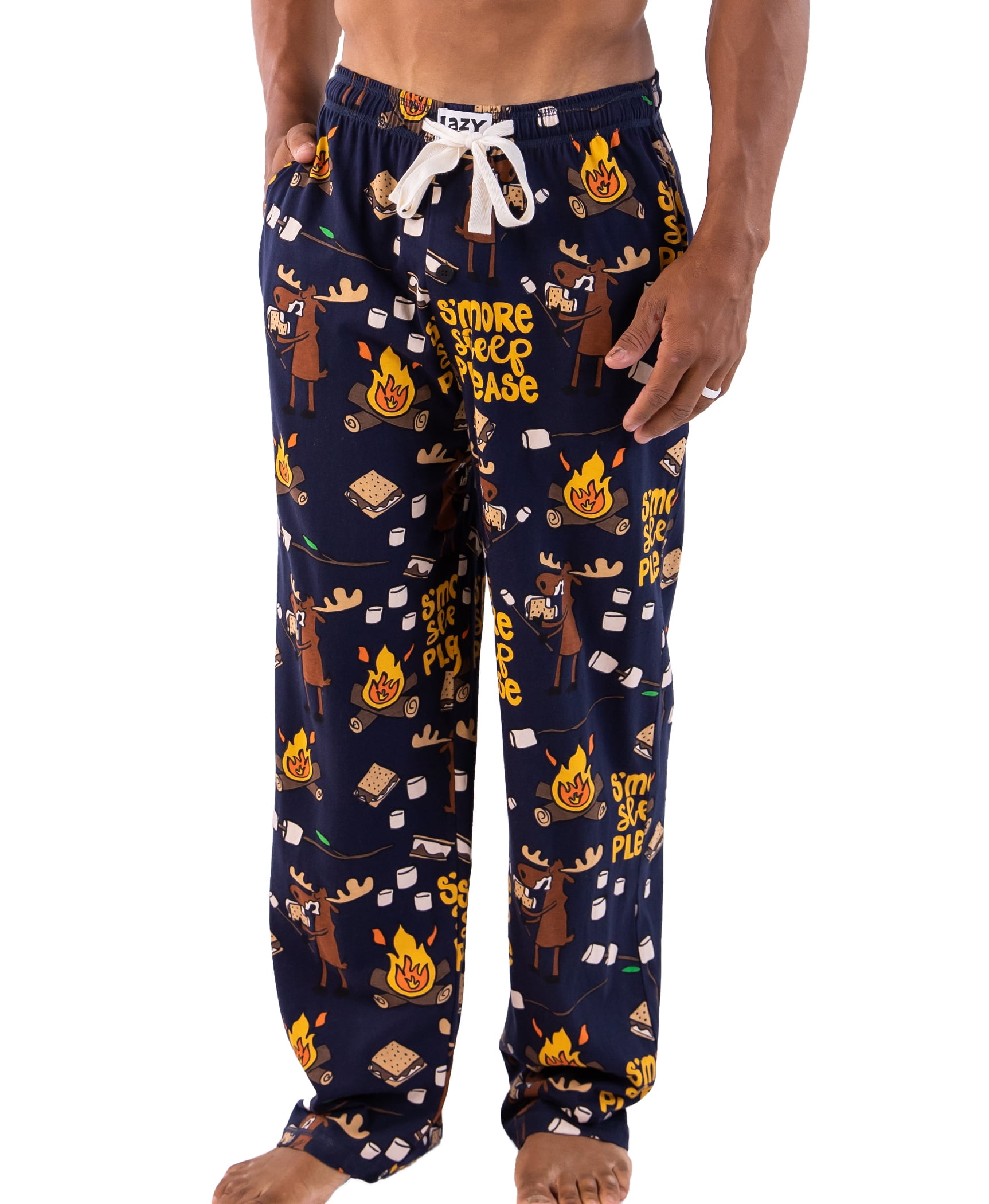 LazyOne Animal Pajama Pants for Men, Male Pajamas, Smore Sleep
