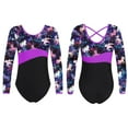 thumbnail image 5 of Sholeno Kids Girls Long Sleeve Gymnastics Leotards Ballet Dancewear One-piece Short Unitard Bodysuit Pegasus Star 8, 5 of 6