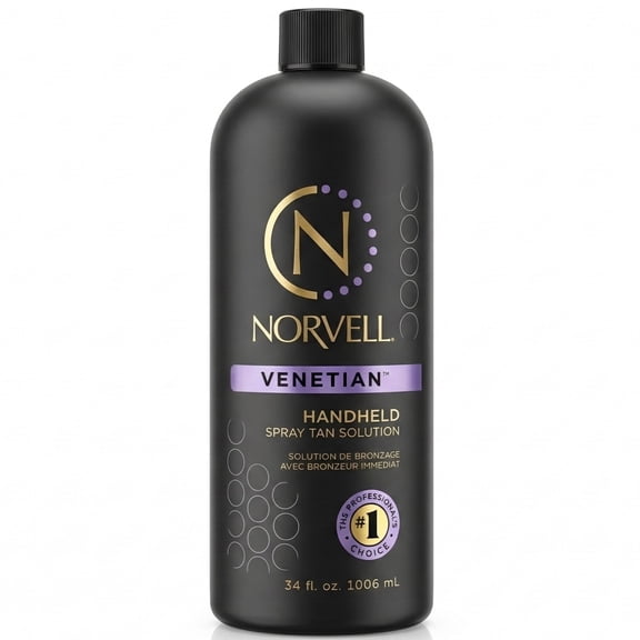 Norvell Premium Spray Tan Solution Venetian 1 Liter – Professional Sunless Tanning Formula for Natural Bronze Glow, Streak-Free, Fast-Drying, Long-Lasting Color