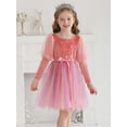 thumbnail image 6 of Toddler Girls Velvet Dresses Bubble Sleeve Dress Fall Winter Long Sleeves Dress for Holiday Party 1-6 Years, 6 of 7