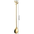 thumbnail image 2 of Long Handle 7.4-Inch Leaf Teaspoons set, 6 Pcs Silver Stainless Steel Coffee stirring spoon, 2 of 8