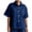 Dark Blue, variant on Women's Vintage Denim Shirt, Short Sleeve Button Down Shirt with Chest Pockets, Relaxed Fit Casual Jean Top, Summer Denim Shacket and Oversized Jean Shirt-Black