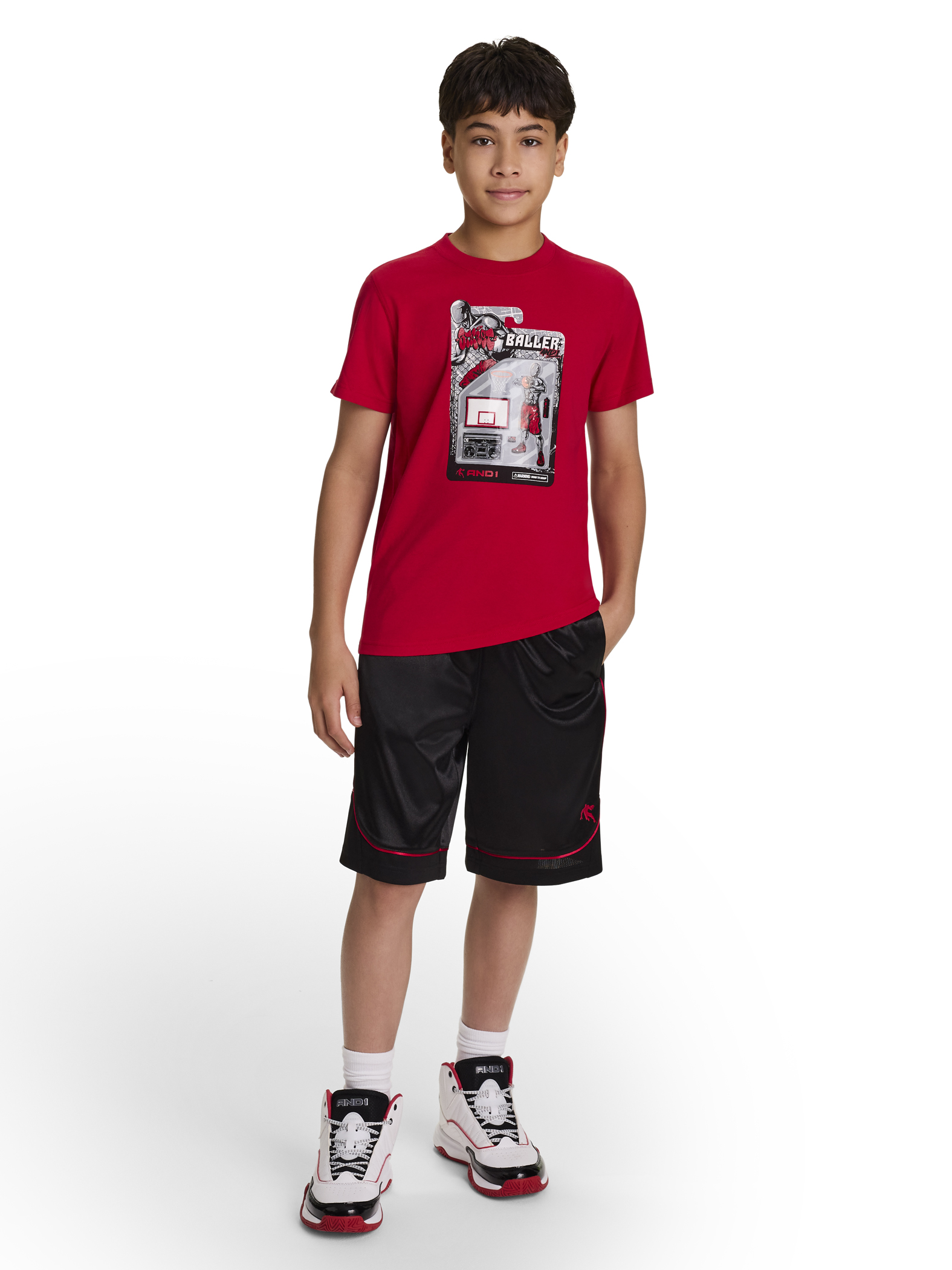 AND1 Boy’s Short Sleeve Graphic T-Shirt, Sizes 4-18