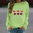 thumbnail image 2 of Meichang Sweatshirts à Col Rond pour Femmes Chandail de Noël Imprimé Verre de Vin Manches Longues Automne Hiver Hauts de Fête Familiale, 2 of 6