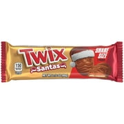 Twix Caramel Chocolate Cookie Santa Christmas Candy Bars Share Size, 2.12oz