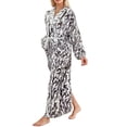 thumbnail image 2 of Long Sleeve Cotton Robes for Women Fuzzy Women's Nightgowns & Sleepshirts Oversize Length Women's Sleepwear House Womens Robe Grey, 2 of 5