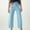 Blue, variant on Olyvenn Stylish High Waisted Wide Leg Pants for Women Chino Business Casual Work Office Fashion Cropped Pant Trousers with Pockets Wine M