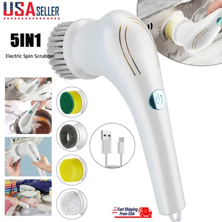 Electric Spin Scrubber Cordless Cleaning Brush Rotating Clean Bathroom Kitchen