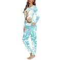 thumbnail image 2 of Renewold Skin Friendly Pajamas for Women 2 Pieces Soft Comfy Athletic Clothing Cross Rabbit Easter Egg Daily Wear Nightwear Thermal Round Neck Lounge Set Size XS, 2 of 4