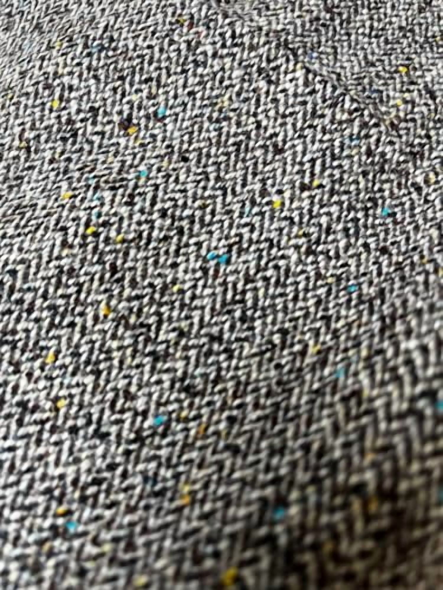 Tuva Textile Real Wool Quality Fabric (Flannel) Black & White Herringbone - Med Weight Wool Flannel & Washable, Fabric by The Yard, Made in China