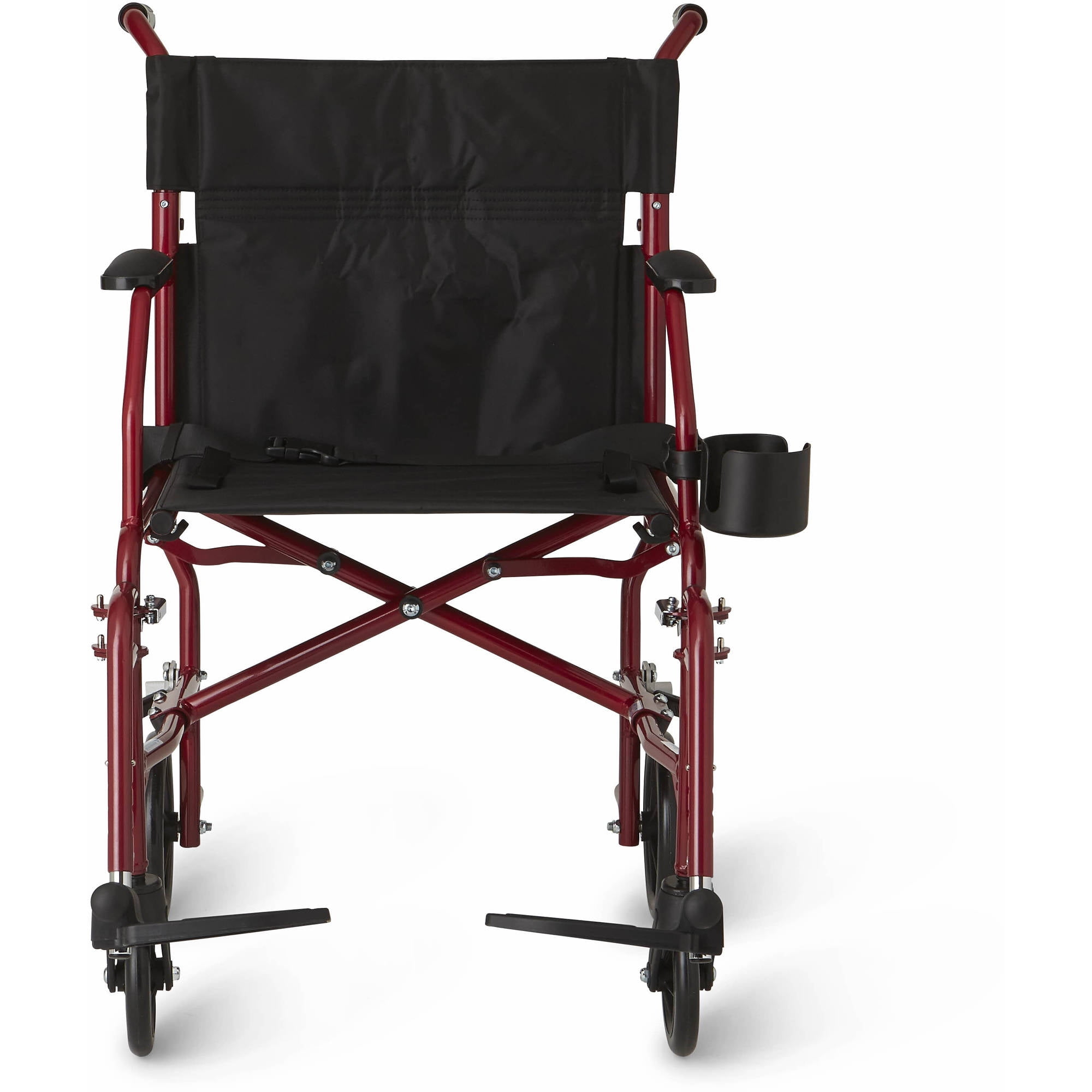 Medline Ultralight Transport Wheelchair With 19 X 16 Seat Red