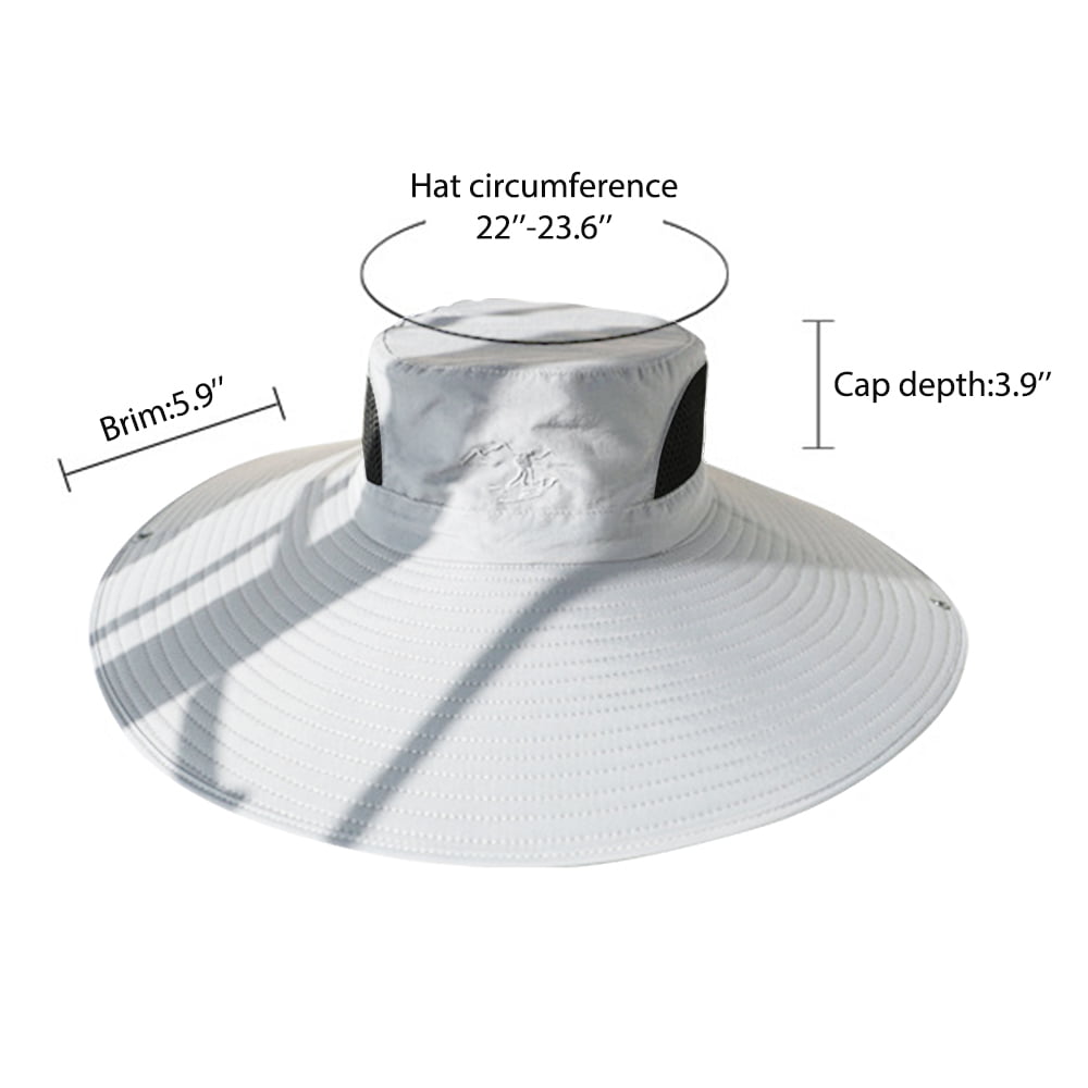 Super Wide Brim Sun Hat for Men Breathable Prevent Sunburn Mesh Bucket Hat  Waterproof Wide Edge Cap for Fishing, Camping, Hiking 