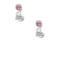thumbnail image 2 of Delight Jewelry Silvertone Small Jesus Loves You Heart Pink Crystal Clip on Earrings, 2 of 5