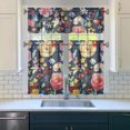 thumbnail image 3 of Vintage Boho Curtains 36 Inch Short - 3 Panel Farmhouse Floral Set with Rustic Wildflowers, Rod Pocket, 3 of 6