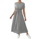 thumbnail image 2 of Vestido Informal de Corta para Mujer, con Bolsillos, Gris, Talla XXL, 2 of 9