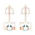 thumbnail image 4 of Rose Solid Solid Gold Solitaire Stud Everyday Dainty Earrings - 2 Ct Brilliant Round Cut Studs Turquoise 14K, Everyday Dainty Earrings Screw Back, 4 of 7
