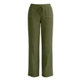 thumbnail image 4 of HADST Women's Drawstring Waist Straight Leg Pants Side Pockets Lightweight Cotton Linen Trousers for Casual Summer, 4 of 7