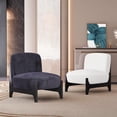thumbnail image 2 of Mid Century Upholstered Velvet Accent Chair, Modern Armless Chair With Solid Wood Frame, Spacious Space For Living Room, Bedroom, Reading, Balcony, 2 of 9
