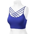 thumbnail image 3 of Women's Novelty Bras Seamless Triple Criss-Cross Front Bralette Sports Bra (No Pad), 3 of 4