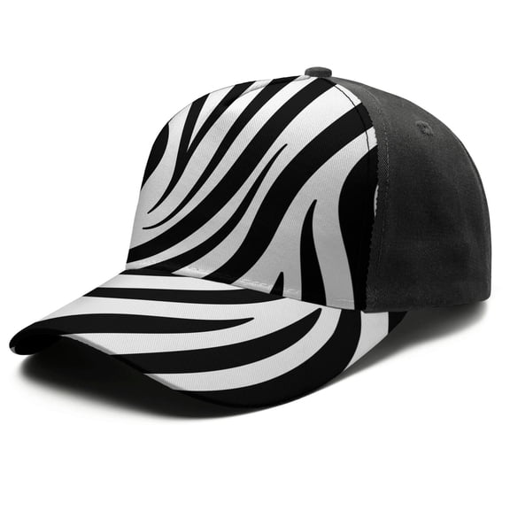 Adjustable Baseball Cap, Spliced Print Trucker Hat for Men & Women, Breathable Cotton Blend, Animal, Leopard Print