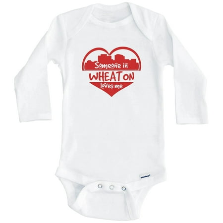 

Someone in Wheaton Loves Me Wheaton Maryland Skyline Heart One Piece Baby Bodysuit (Long Sleeve) 6-9 Months White