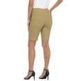 thumbnail image 4 of HDE Pull On Bermuda Shorts For Women Mid Rise 10" Inseam Shorts with Pockets Dark Khaki XL, 4 of 6