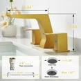 thumbnail image 2 of Gold Bathroom Faucet - 3 Hole Widespread 8 inch | Brushed Gold 2 Handle | Waterfall Sink Faucet with Drain & Supply Hoses, 2 of 10