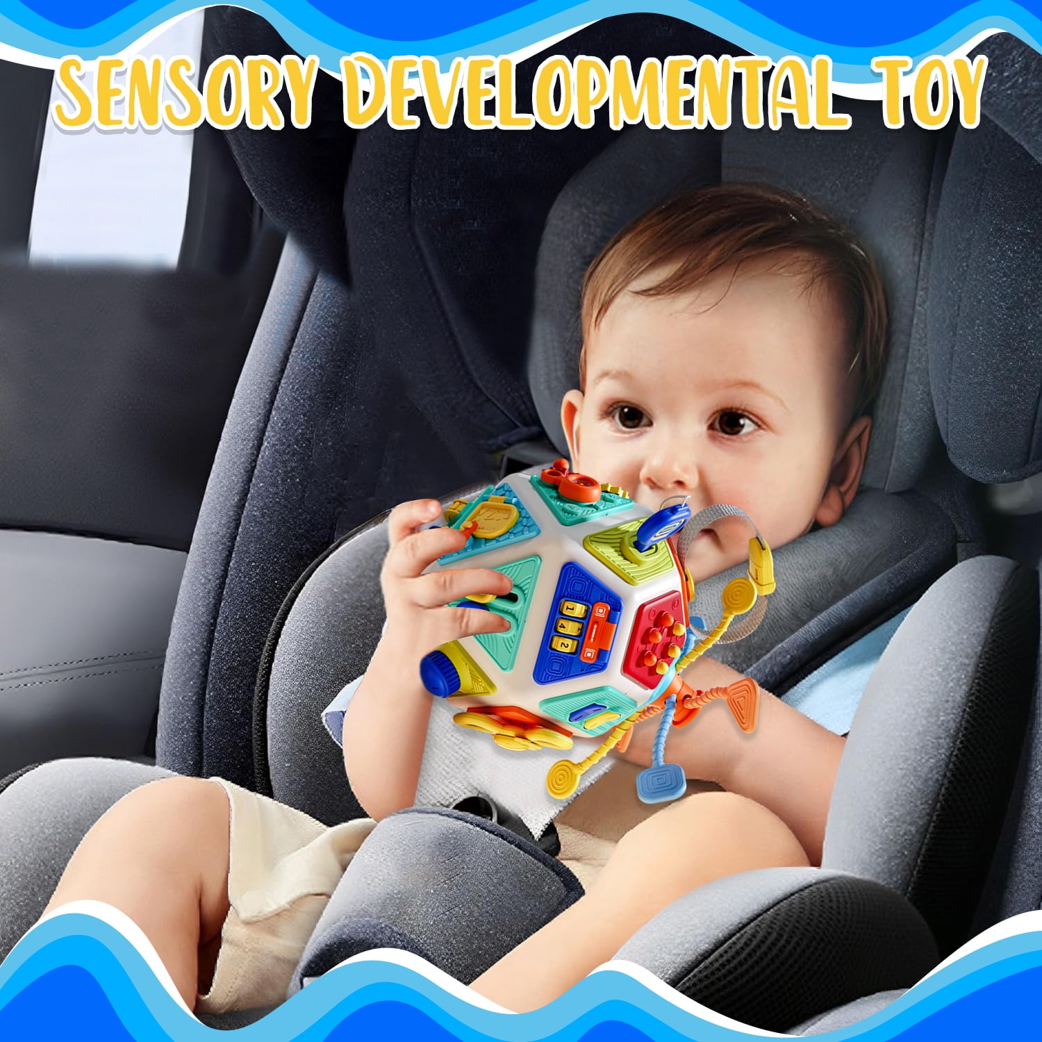 Sytle-Carry Montessori Learning Toys, Toys for 1 Year Old, Busy Cube Toddler Toys 1-3 for Girls Boys