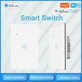 thumbnail image 2 of WiFi Touch Panel Switch Home Smart Switch Panel LED Indicator Light Tempered Glass Panel Light Switch Work with Tuya App Wall Touch Smart Switch, 2 of 9