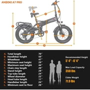 Aniioki A7 Pro Electric Bike Adults Folding Upgraded 750W 28MPH 48V 20Ah Samsung Battery 20 Inch Fat Tire eBike Full Suspension Snow Beach Mountain E-Bike Shimano 8-Speed, Black