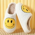 thumbnail image 2 of Smile Face Slippers for Women - Soft Plush Retro Preppy Slip-on Comfortable Indoor/Outdoor Shoes, 2 of 7
