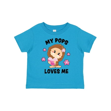 

Inktastic My Pops Loves Me with Bigfoot Gift Toddler Toddler Girl T-Shirt