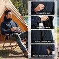 thumbnail image 4 of Muvtei Men's Hooded Softshell Jacket Fleece Lined Waterproof Hooded Soft Lightweight Windbreaker Shell Jacket Outdoor Hiking Rain Jacket Navy-2XL, 4 of 12