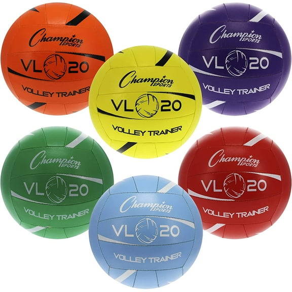 Champion Sports Training Volleyball, Size 8, Indoor and Outdoor, with Soft, Hand-Sewn Nylon Panels - Lightweight Volleyballs for Practicing, Recreation - Premium Equipment and Gear - Set